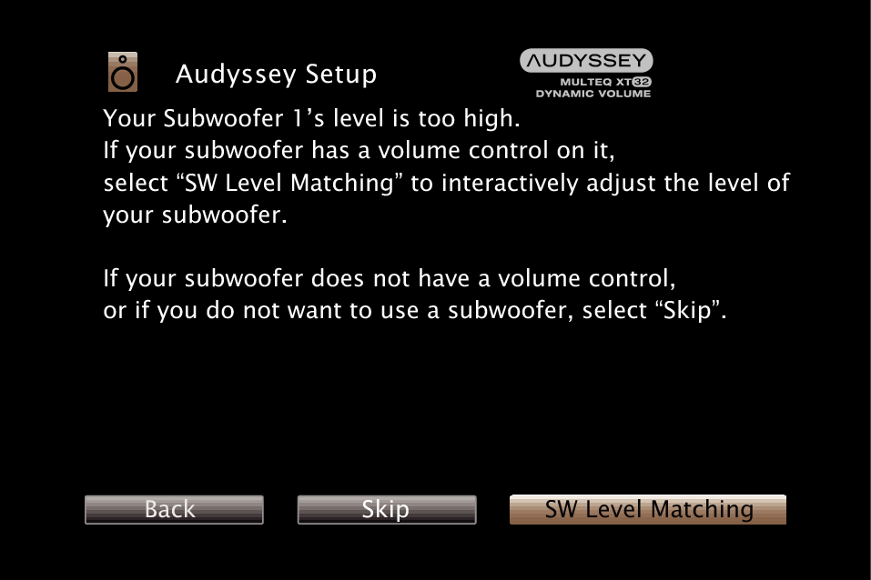 GUI Audyssey SW S7